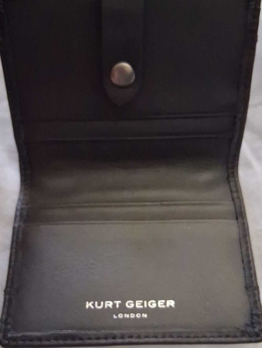 Kurt Geiger Black Leather Bi-Fold Card Wallet